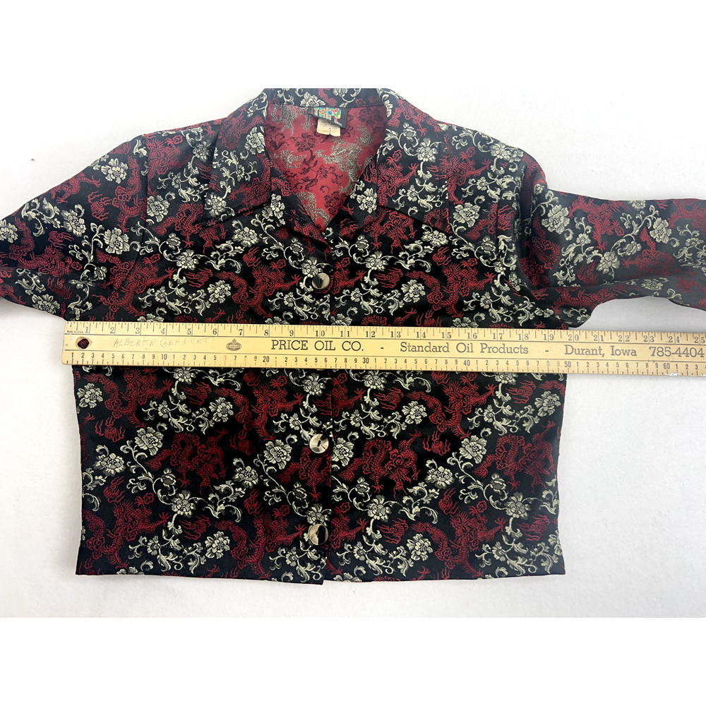 Vtg Tripp NYC Daang‎ Goodman Asian Inspired Button Jacket dragon Women's Medium - Picture 6 of 9
